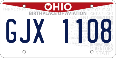 OH license plate GJX1108