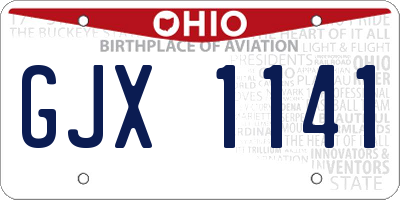 OH license plate GJX1141