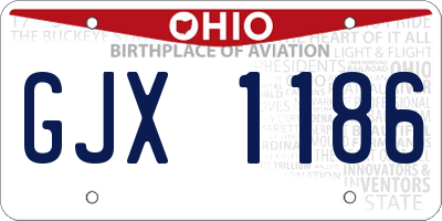 OH license plate GJX1186