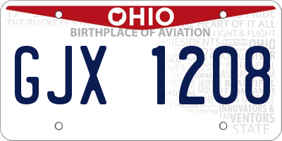 OH license plate GJX1208
