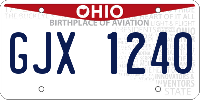 OH license plate GJX1240