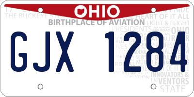 OH license plate GJX1284
