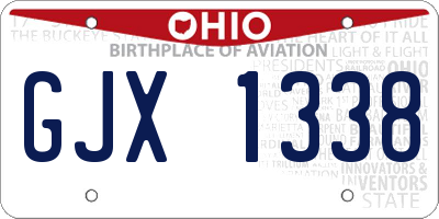 OH license plate GJX1338