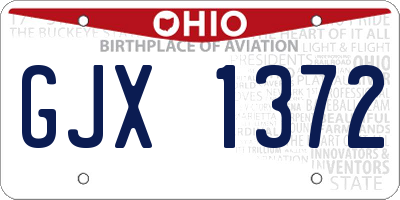 OH license plate GJX1372