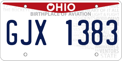 OH license plate GJX1383