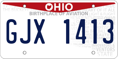 OH license plate GJX1413