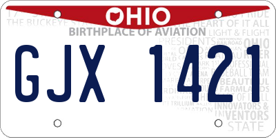 OH license plate GJX1421