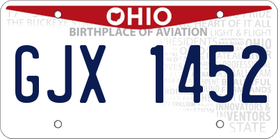 OH license plate GJX1452