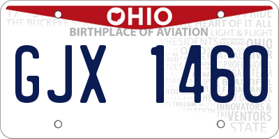 OH license plate GJX1460