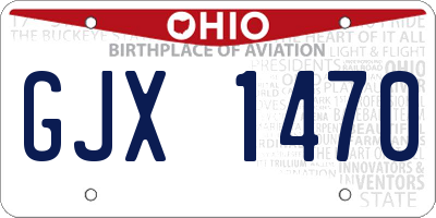 OH license plate GJX1470