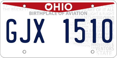 OH license plate GJX1510
