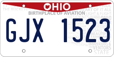 OH license plate GJX1523