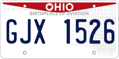 OH license plate GJX1526