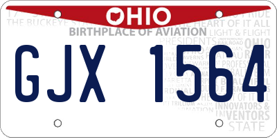 OH license plate GJX1564