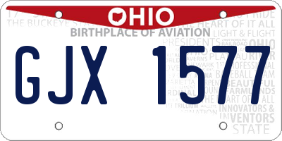 OH license plate GJX1577