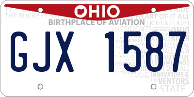 OH license plate GJX1587