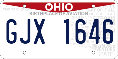 OH license plate GJX1646