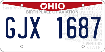 OH license plate GJX1687