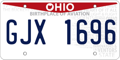 OH license plate GJX1696