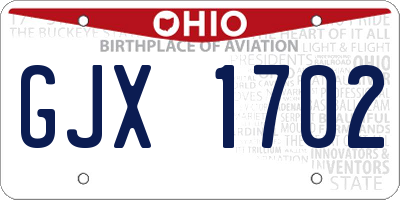 OH license plate GJX1702