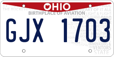 OH license plate GJX1703