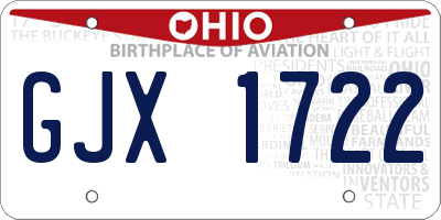 OH license plate GJX1722