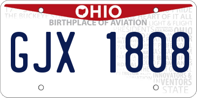OH license plate GJX1808