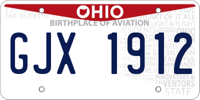 OH license plate GJX1912