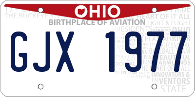 OH license plate GJX1977