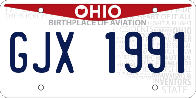 OH license plate GJX1991