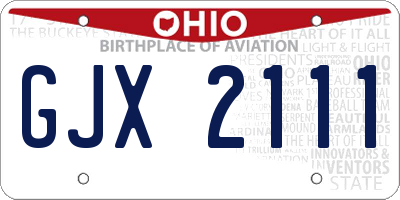 OH license plate GJX2111