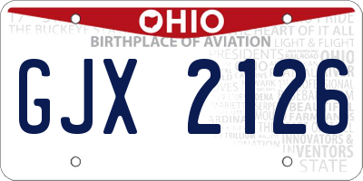 OH license plate GJX2126