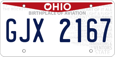 OH license plate GJX2167