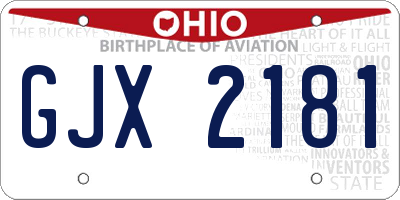 OH license plate GJX2181