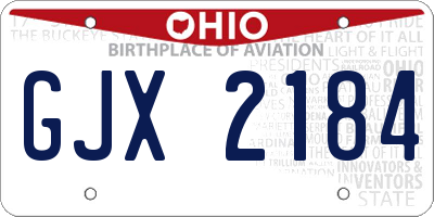 OH license plate GJX2184