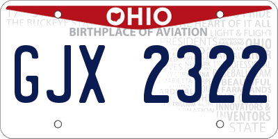 OH license plate GJX2322