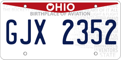 OH license plate GJX2352