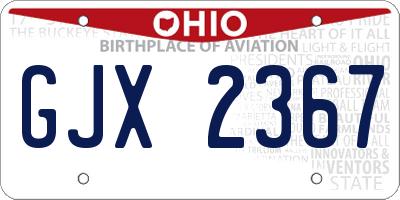OH license plate GJX2367