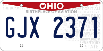 OH license plate GJX2371