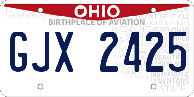 OH license plate GJX2425