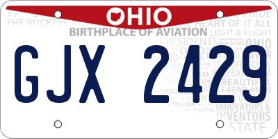 OH license plate GJX2429