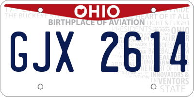 OH license plate GJX2614