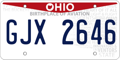 OH license plate GJX2646