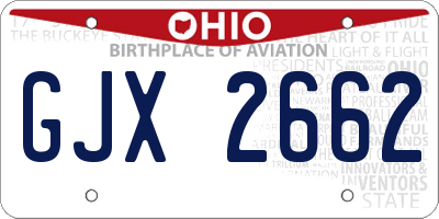 OH license plate GJX2662