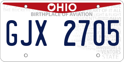 OH license plate GJX2705