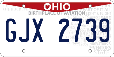 OH license plate GJX2739