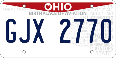 OH license plate GJX2770