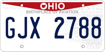 OH license plate GJX2788