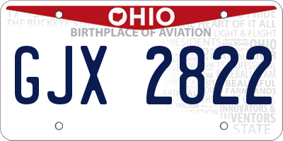 OH license plate GJX2822