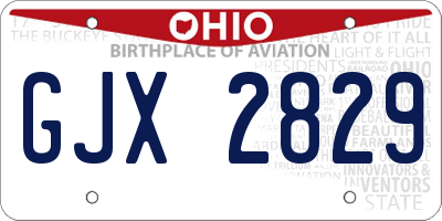 OH license plate GJX2829